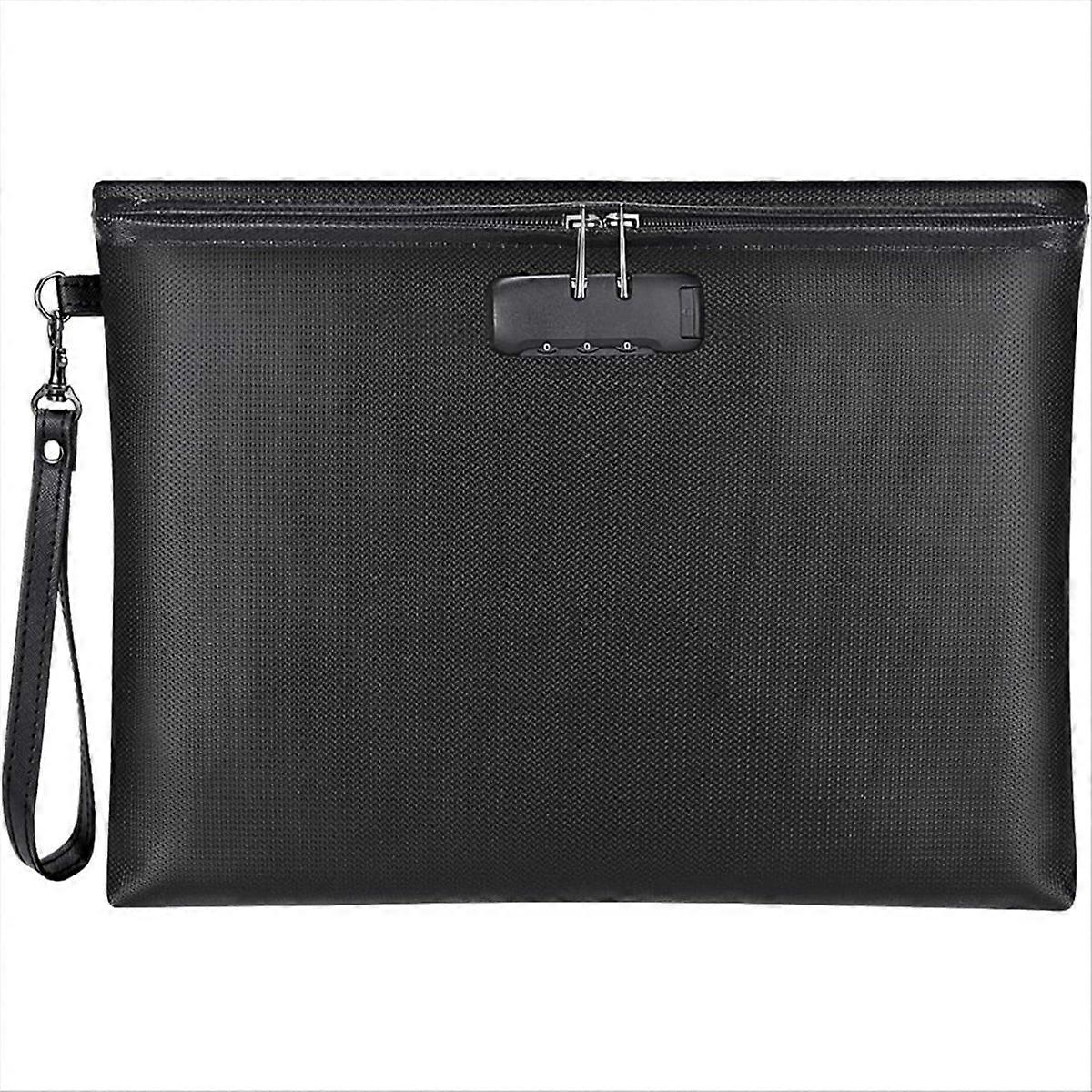 Fireproof Document Bag with Lock, with Zipper Closure, Storage Pouch for A4 Letter Size Document, Ca