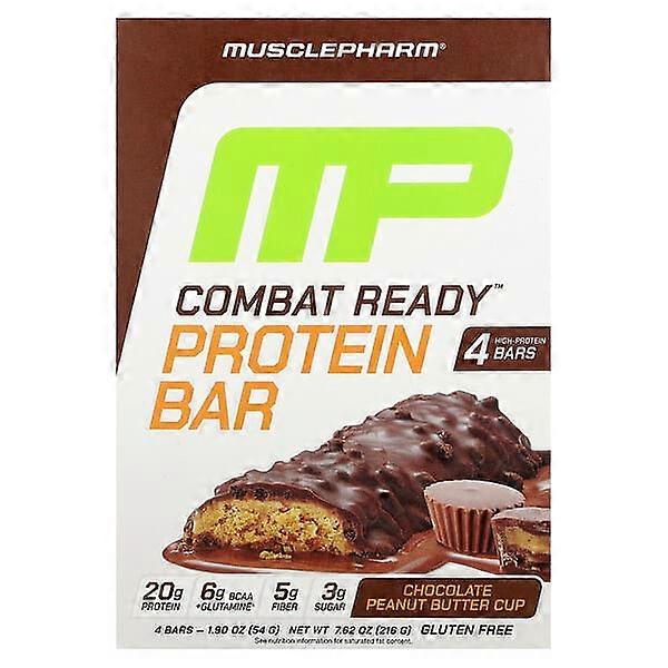 MusclePharm, Combat ReadyÃÂÃÂ¢ÃÂÃÂÃÂÃÂ¢ Protein Bar, Chocolate Peanut Butter Cup, 4 Bars, 1.9 oz (54 g) Each