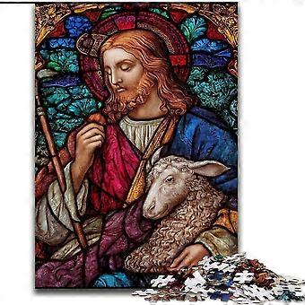 Quebra-cabeça para adultos e adolescentes Jesus colorido para adolescentes, para jogo de brinquedo desafiador e brincadeira em família - PT 4011