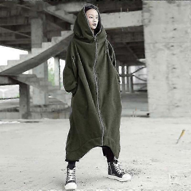 fleece lined long hoodie with zipper coat