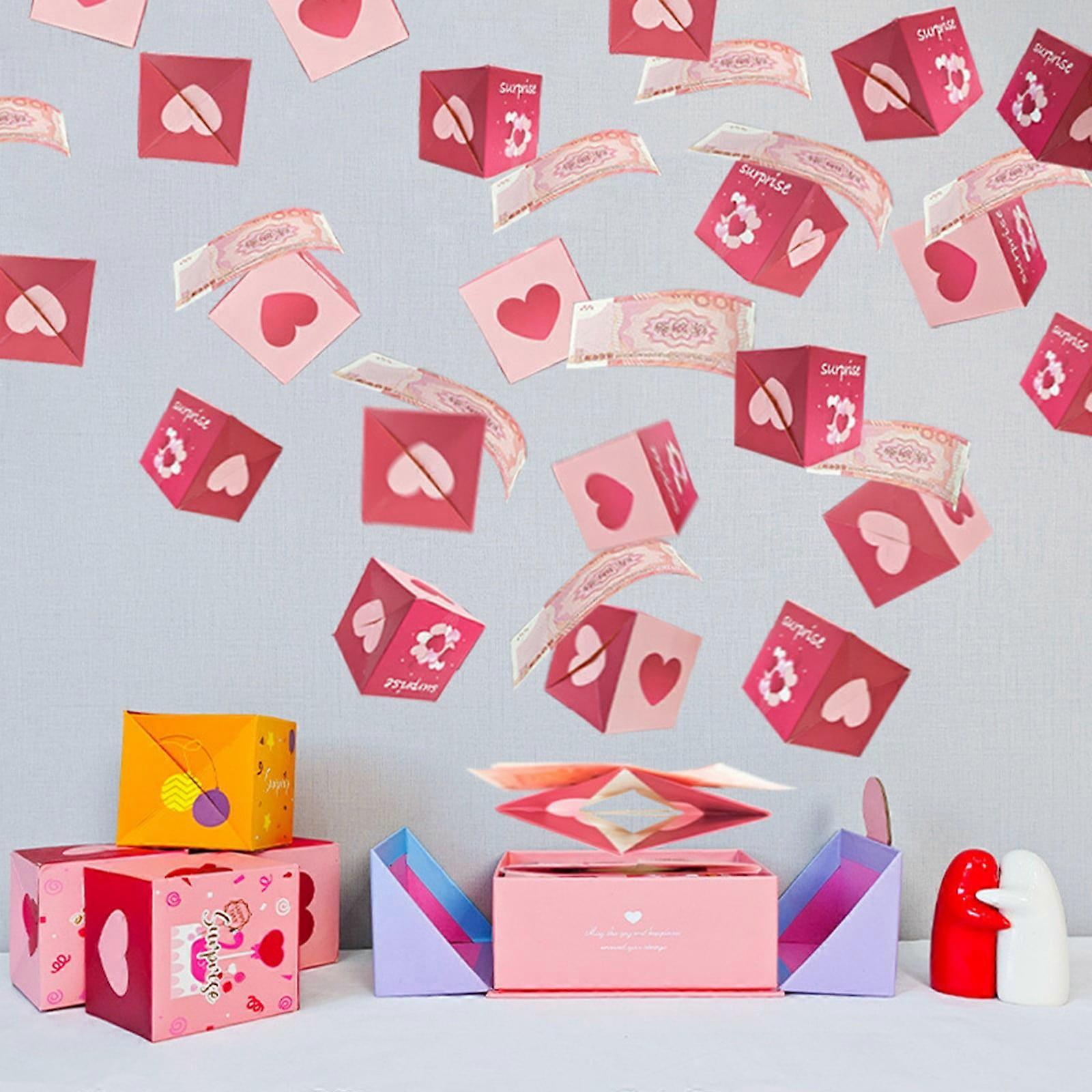 Christmas Surprise Gift Box Set, Unique Exploding Red Boxes for Xmas, Birthdays, New Year - Compatible with Hiroekza