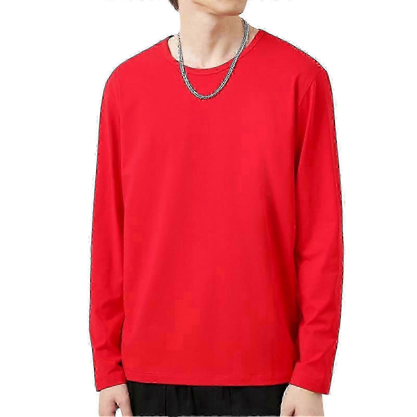تي شيرت رجالي بأكمام طويلة على شكل حرف O للخريف: قفل أعلى تي شيرت ، ملابس مريحة يومية