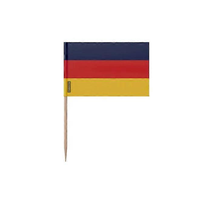 Germany Flag Toothpicks - 8 cm - 100 pieces - Adhesive plastic - Bamboo stick - Pixelforma