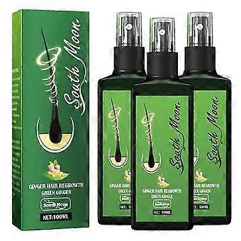 3 Stück 100 ml grüner Ingwer Haarwuchsspray Serum natürliche Anti-Haarausfall-Produkte