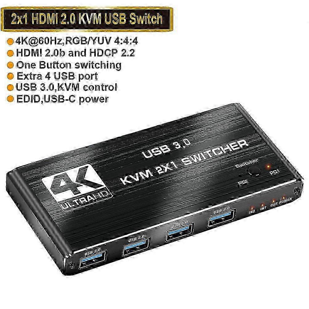 2x2 HDMI kvm switch 4K 60Hz Dual Monitor KVM HDMI Extended Display USB KVM Switcher 2 in 2 out for 2 Computers Share 2 Monitors