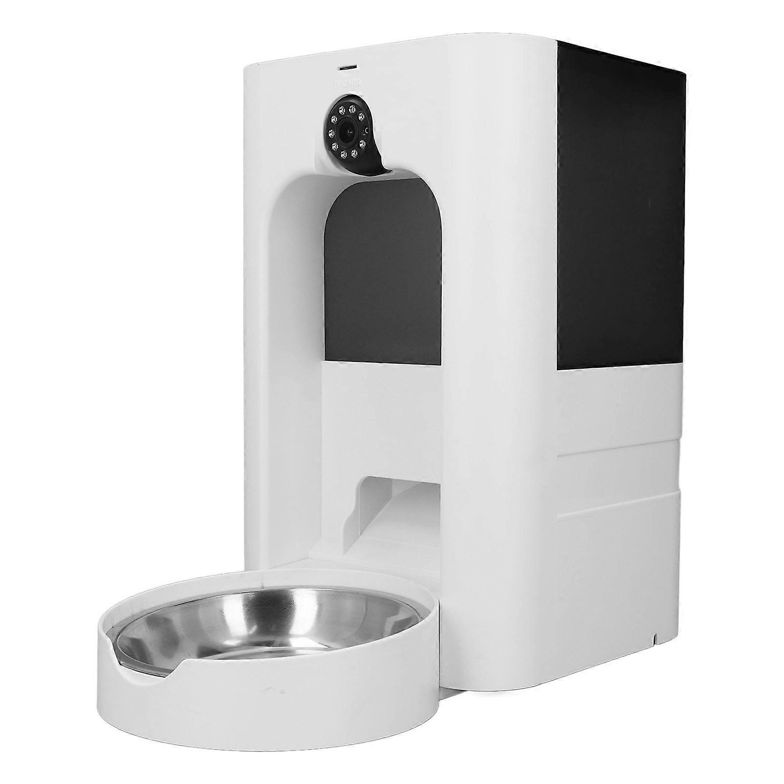 Automatic Cat Feeder with Camera APP Remote Control 1080P HD Video Playback Large Capacity Smart WiFi Pet Food Dispenser for Dog US Plug 100-240V 