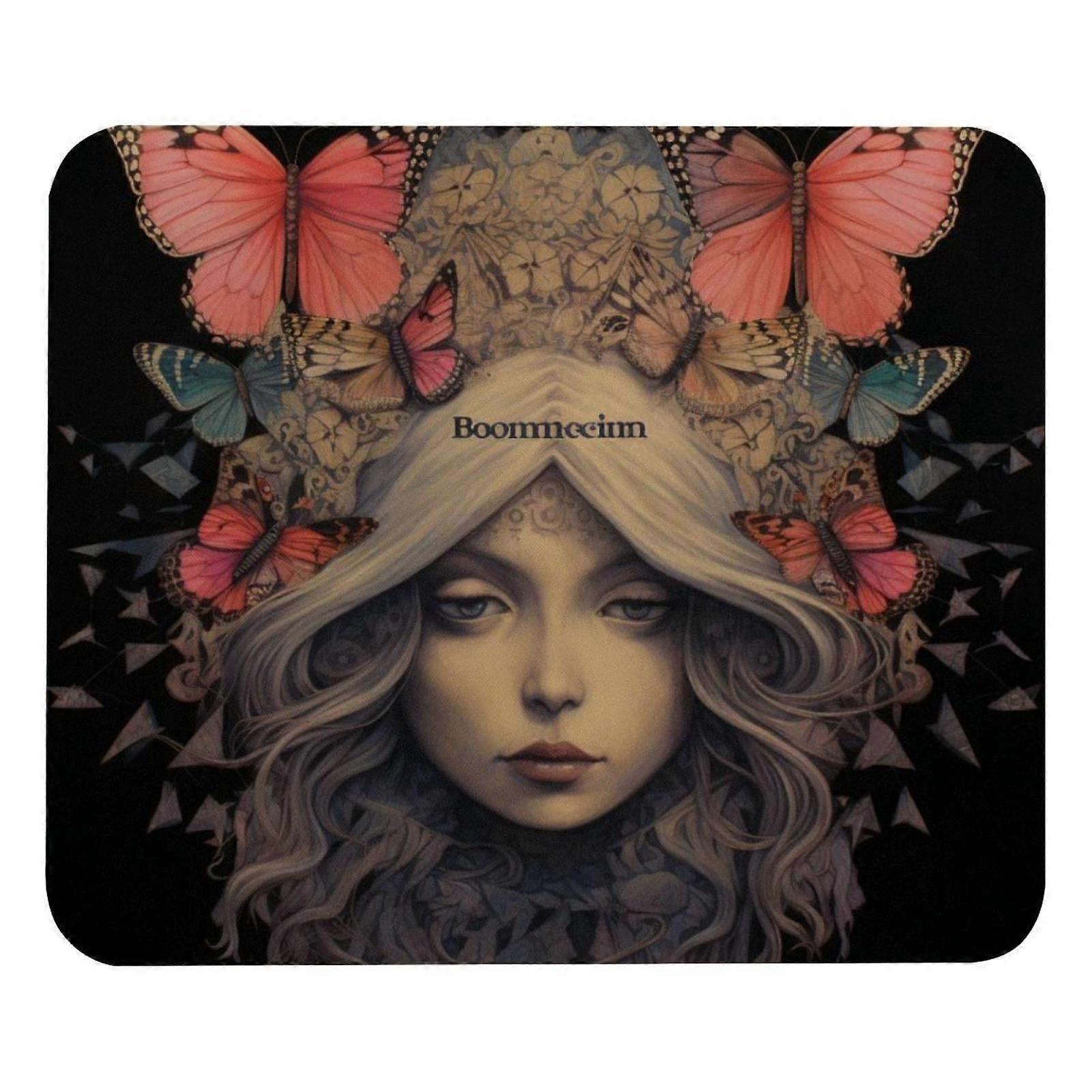 Bohemian Girl Mouse Pad, Customized Premium-Textured Mouse Mat,Non-Slip Rubber Base Small Mousepad, 8.3x9.8in
