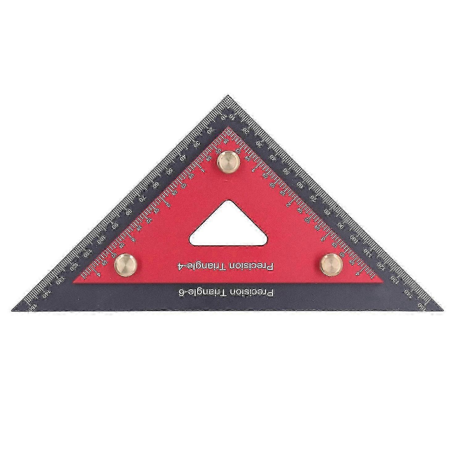 Double Triangle Ruler Detachable 4 Inch and 6 Inch Aluminum Alloy Accurate Carpentry Square Tool