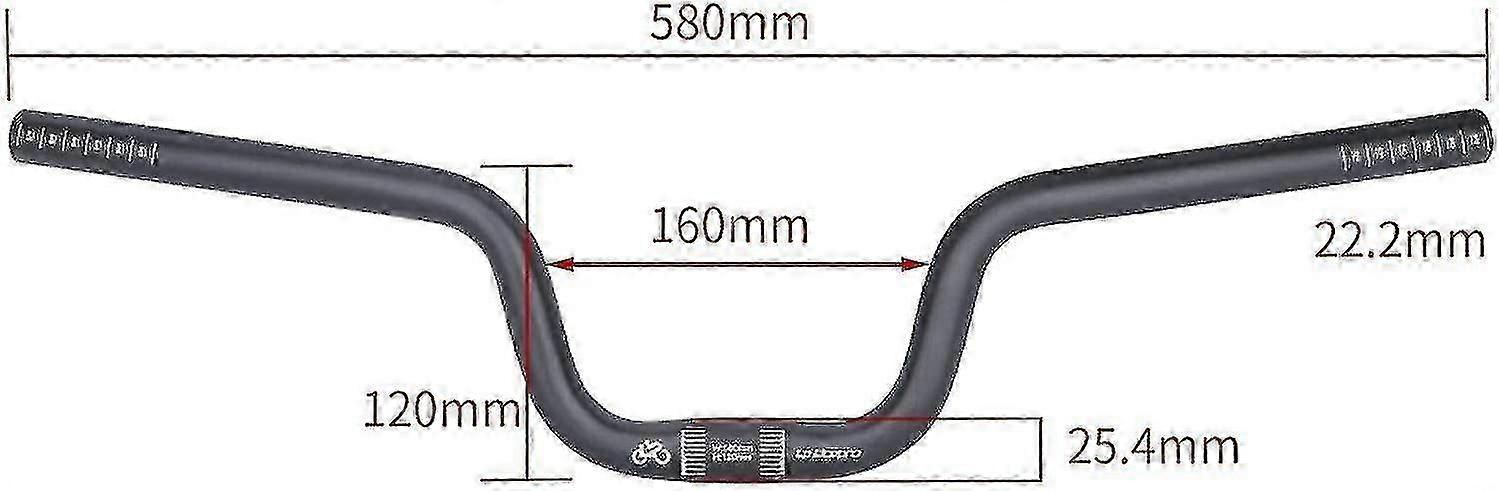 Extra Long Riser Handlebar for Mountain Bike, Lightweight Downhill DH 25.4mm