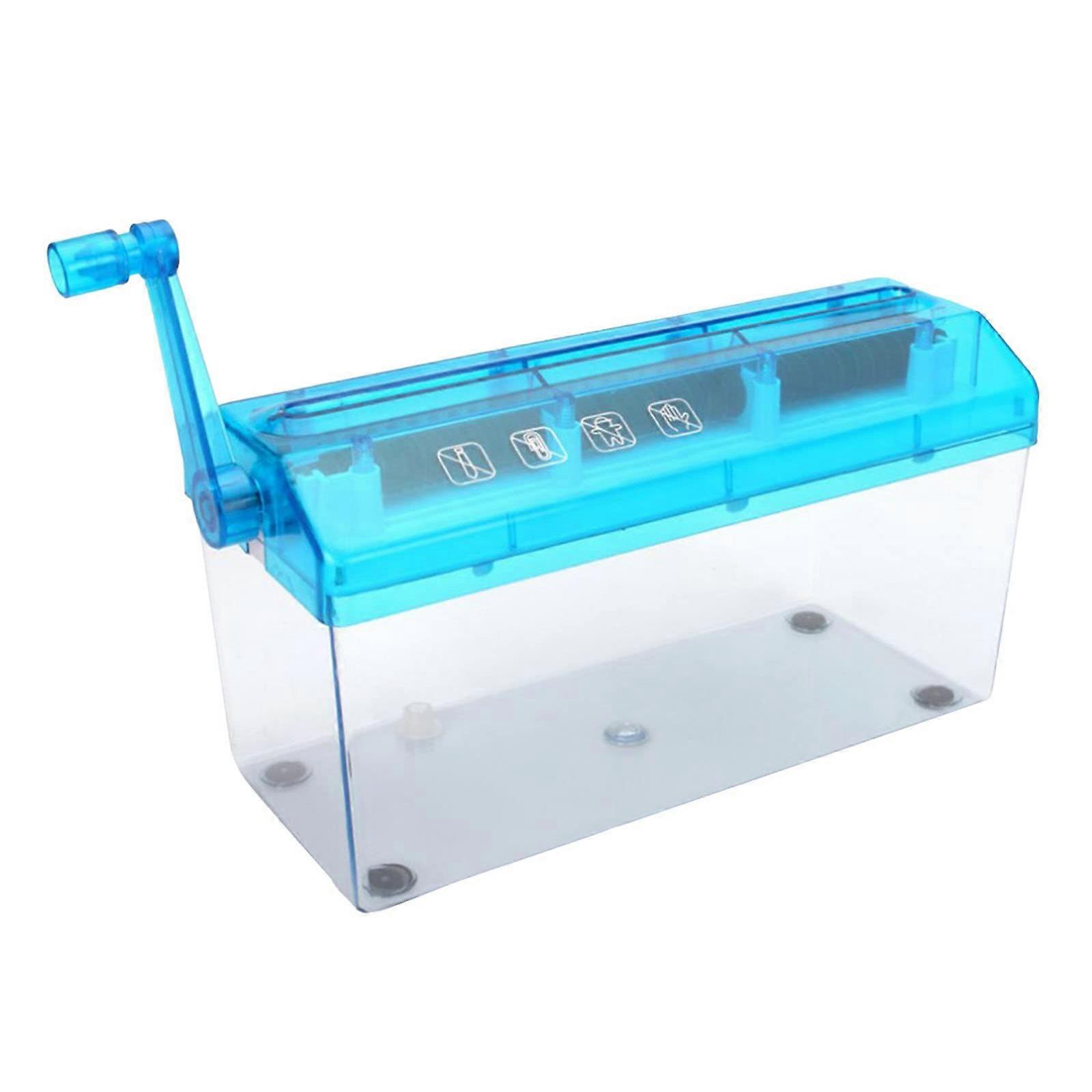 Small Handheld Shredder Manual Paper Cutting Device for Document Disposal Office Home School Desktop Stationery  Blue