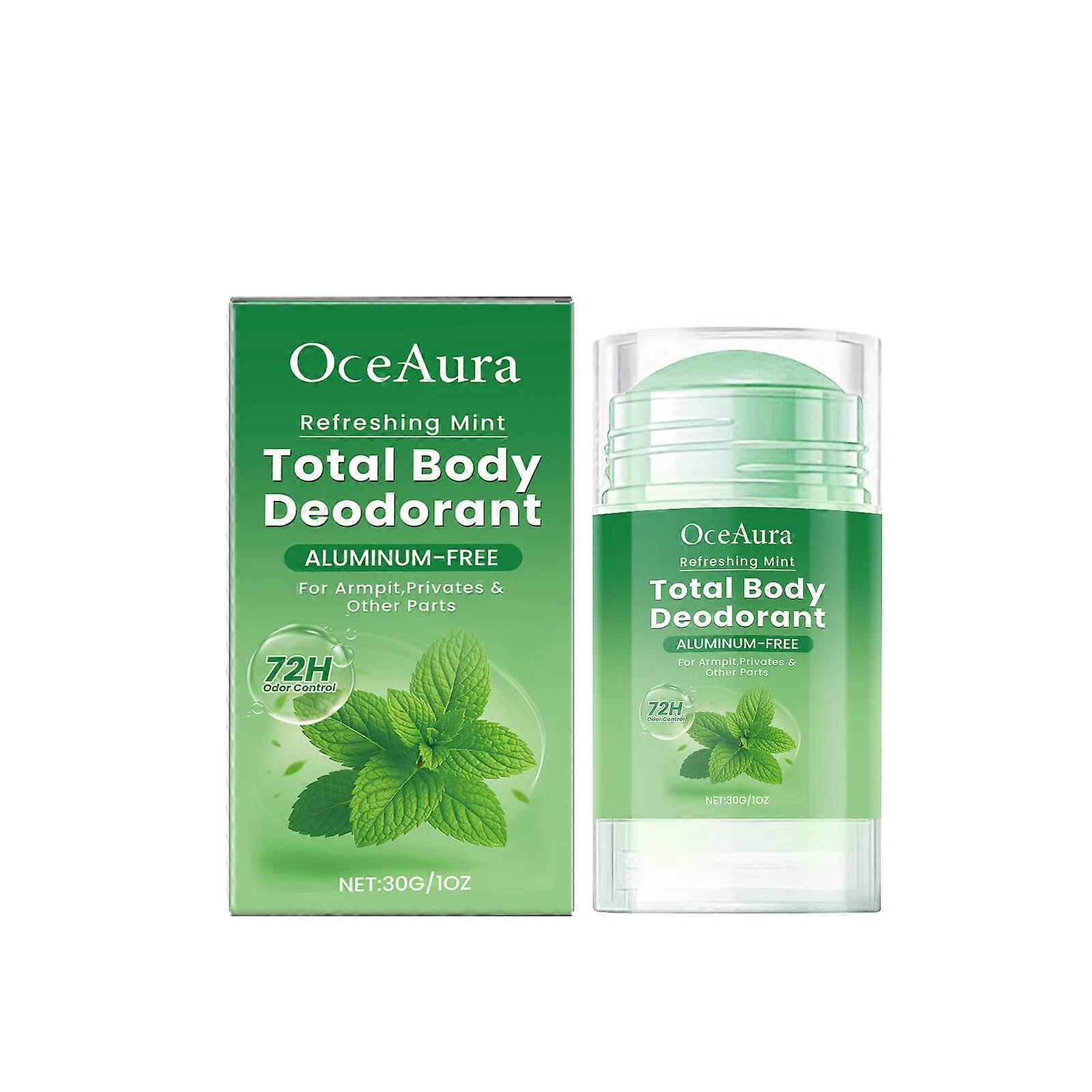 OceAura Refreshing Mint Total Body Deodorant, Cleansing, Light Fragrance, Gentle And Refreshing, It Helps Control Sweating And Remove Body Odor, Provi