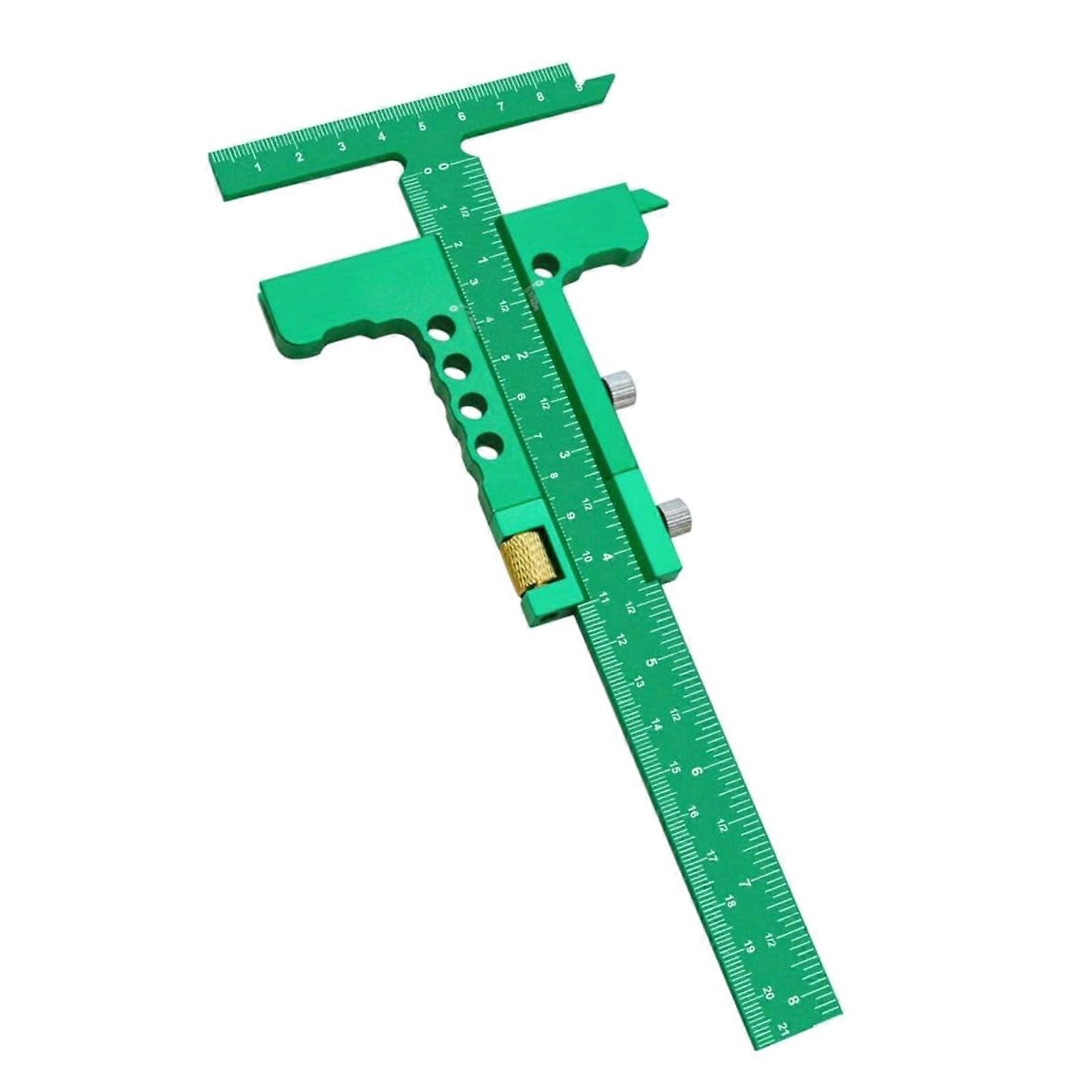 Anodized Aluminum Marking Measure With Light Incised Balances 0 210mm Measurement Extent Multiple Purpose Woodworking Arrangement Tool Multicolor