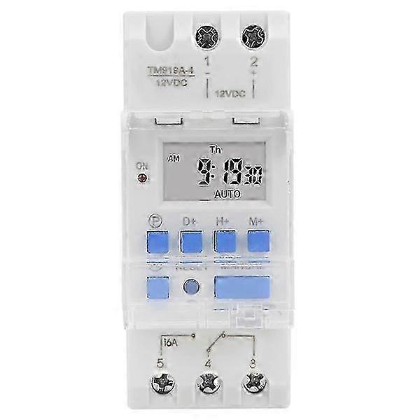 Weekly Timer Switch 12V DC 16A LCD Display with Countdown Function Replaceable Battery