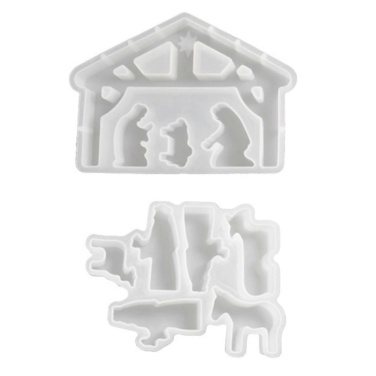 Set of 2 Creative Silicone Mold Featuring Prayer Pattern Suitable for Craft Lover Present for Hand-Making Desk Decors Multicolor