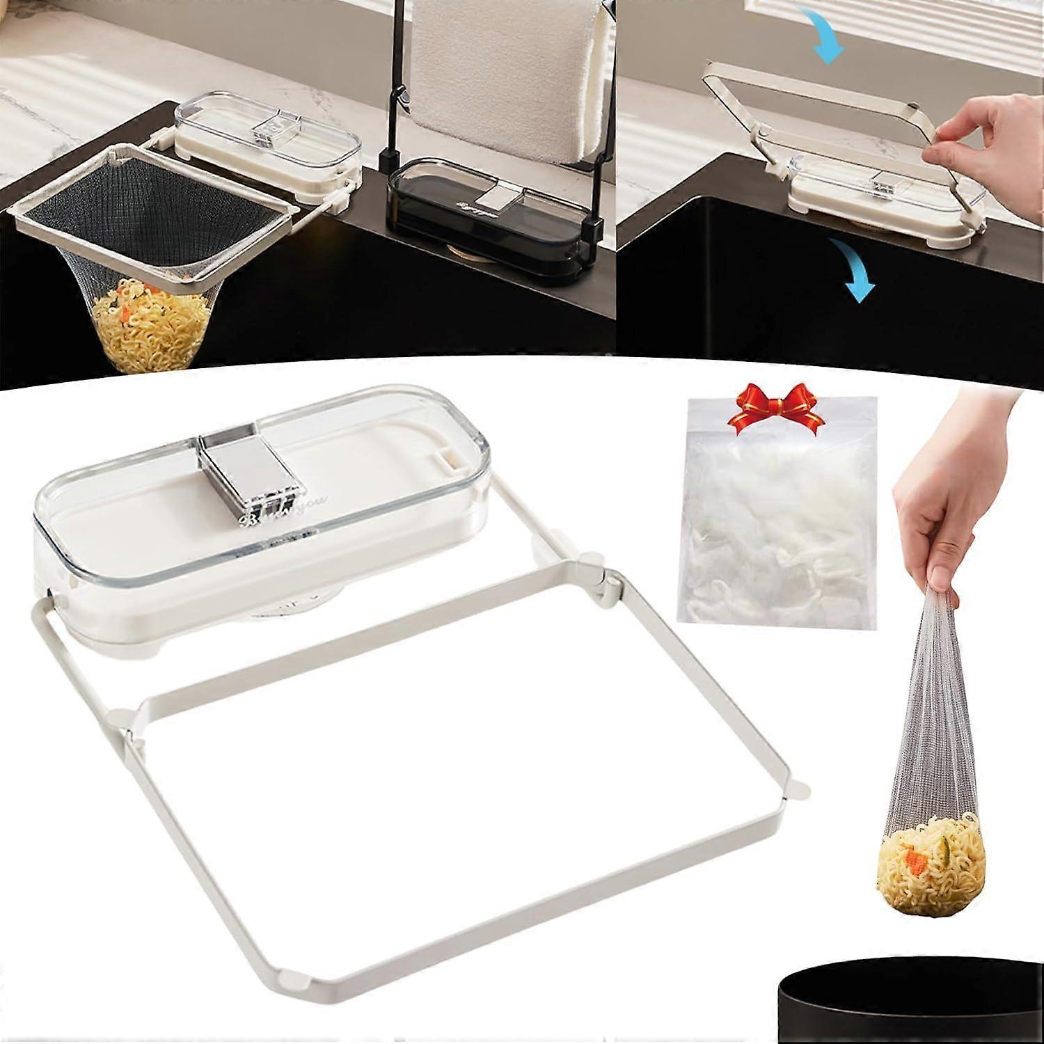 Suction Cup Sink Strainer with Net 200 pcs, Suction Cup Sink Strainer Mesh Bags, Kitchen Sink Garbage Filter Rack Suction Cup, Sink Drain Strainer