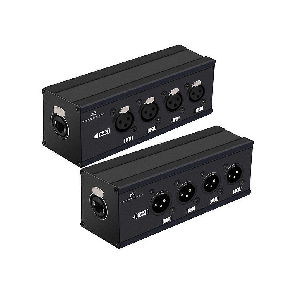 RJ45 CAT5 to 4 Channel 3Pin XLR Audio/DMX over Network Cable Extender for Live Stage,Lighting,Audio Recording Studio
