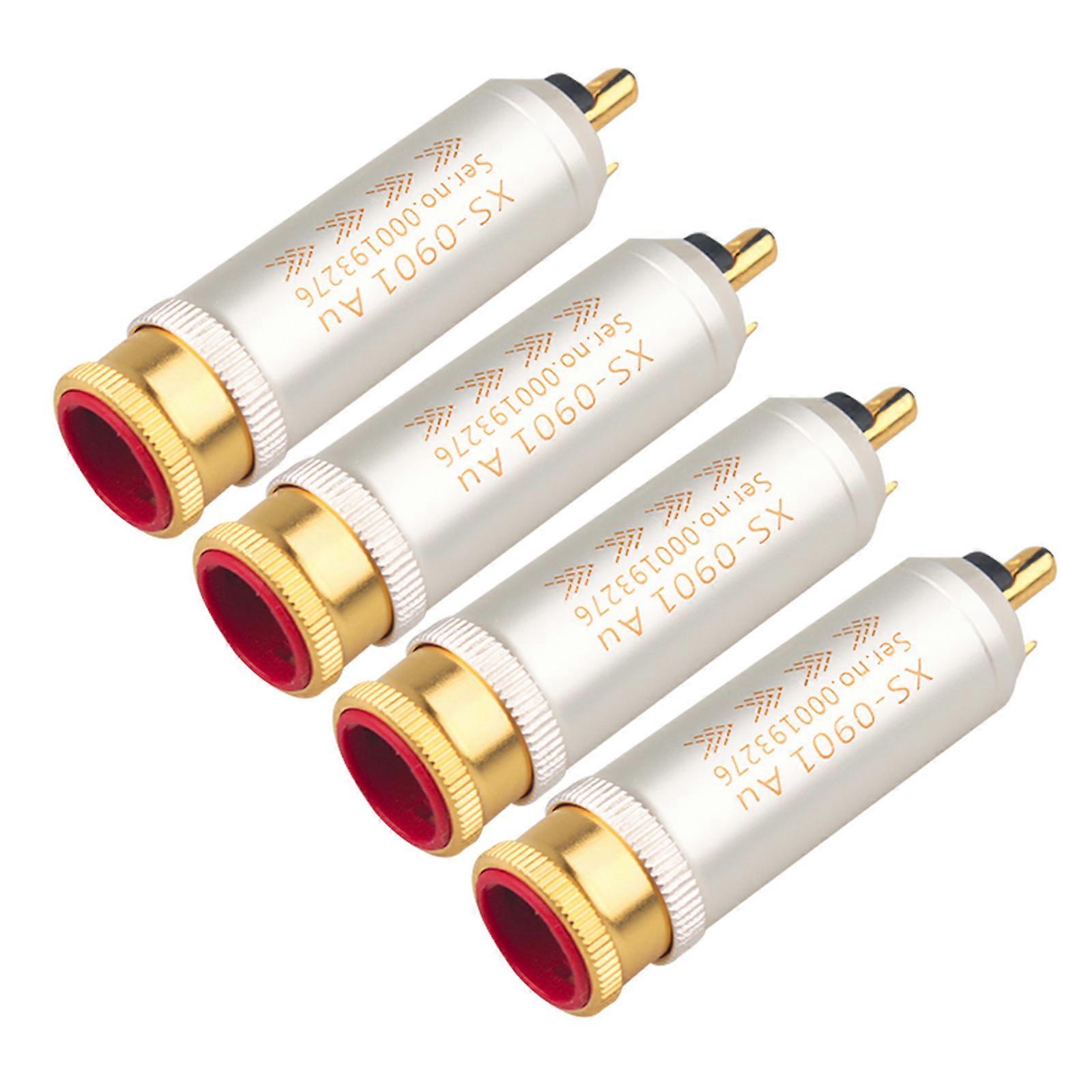 4pcs HiFi Auditory Plugs Gold Finish r Connectors Enhances Sound and Compatibility 10u Precise Multicolor
