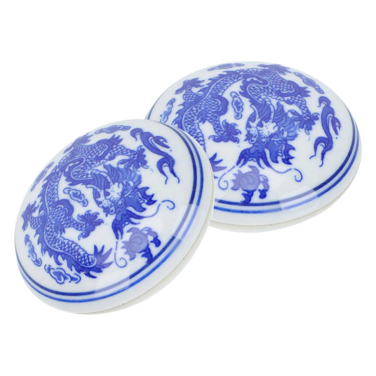 2Pcs Daily Use Calligraphy Ink Pads Chinese Style Drawing Ink Pads Practical Ink Pads