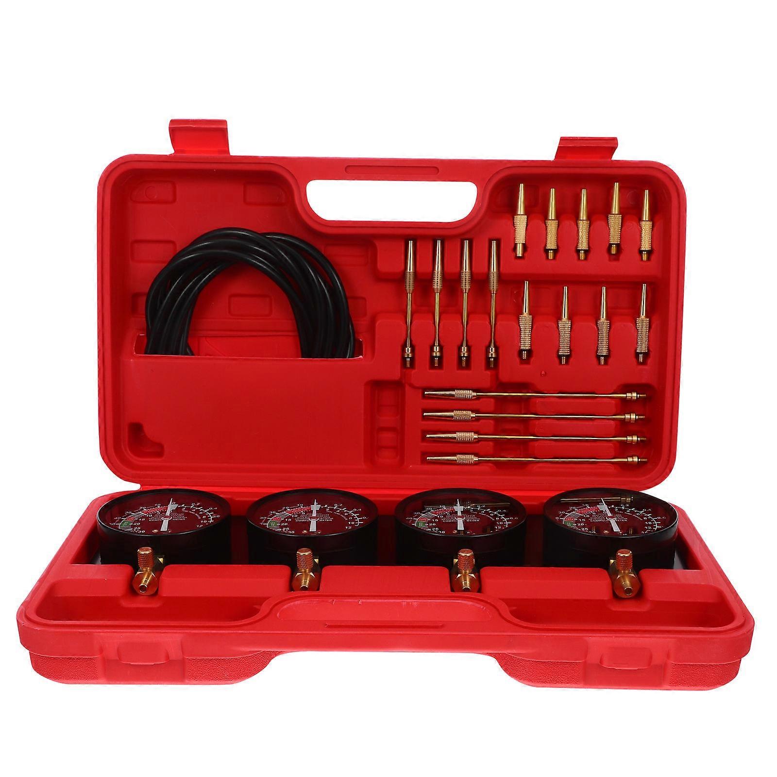 Cylinder Carburetors Testing Kit For Motorcycle Enthusiasts Professionals Hobbyists Engine Performance Optimization Black 17.3×10×3.5in 1Set