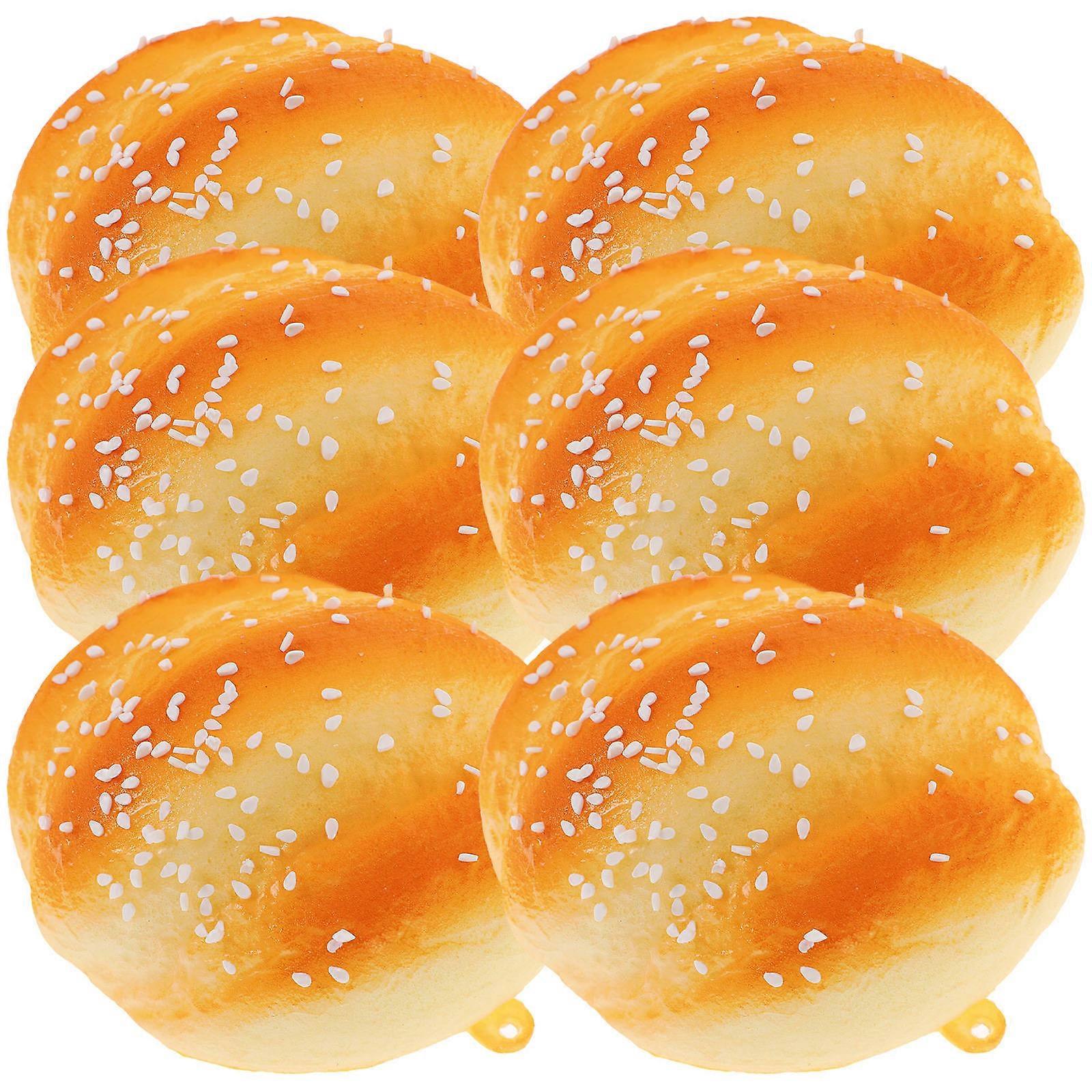 Cake Shop Decoration PU Roll Bread Model Bread Toy 6Pcs Set