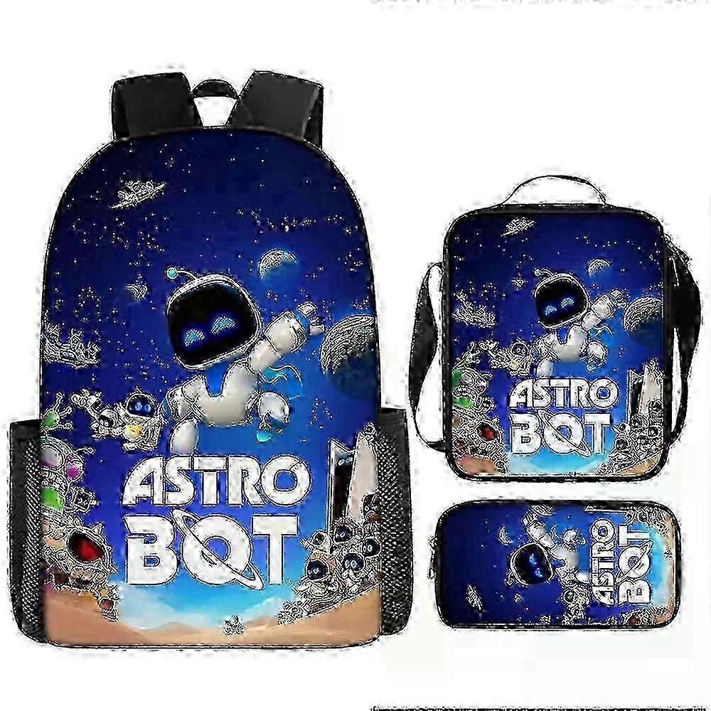 Astro Bot School Reppu Robotti Opiskelijan Kynälaukku Olkalaukku - HF
