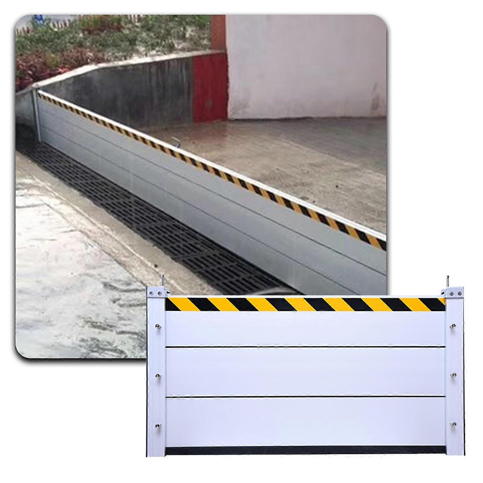 Flood Barrier Shield Aluminum Removable Baffle for Basement Door Subway Entrance 8x2ft Silver