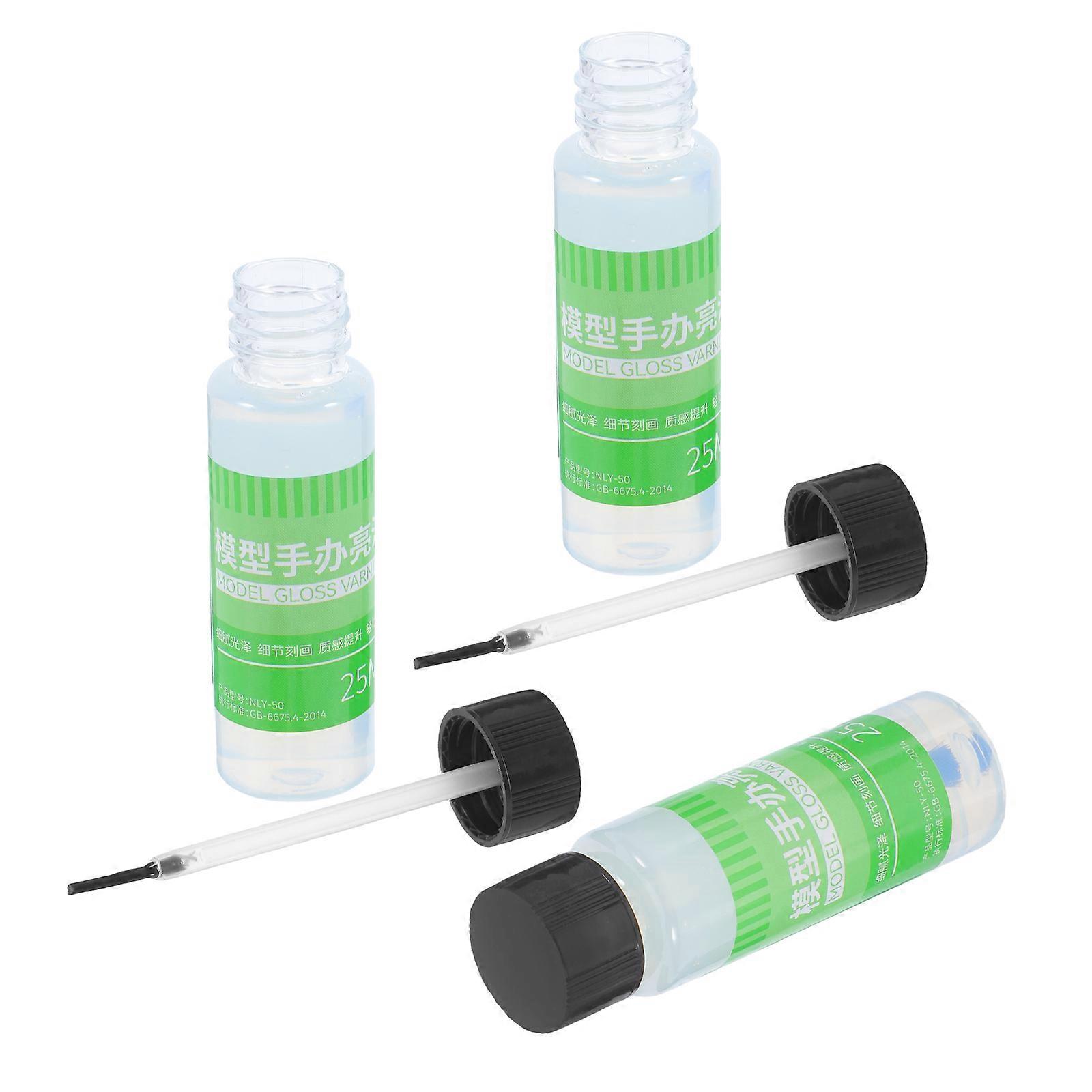 3Pcs Red Glossy Finish Air Dry Clay Varnish Pearl for Models Dolls and Clay Crafts Offering Durability Enhancement