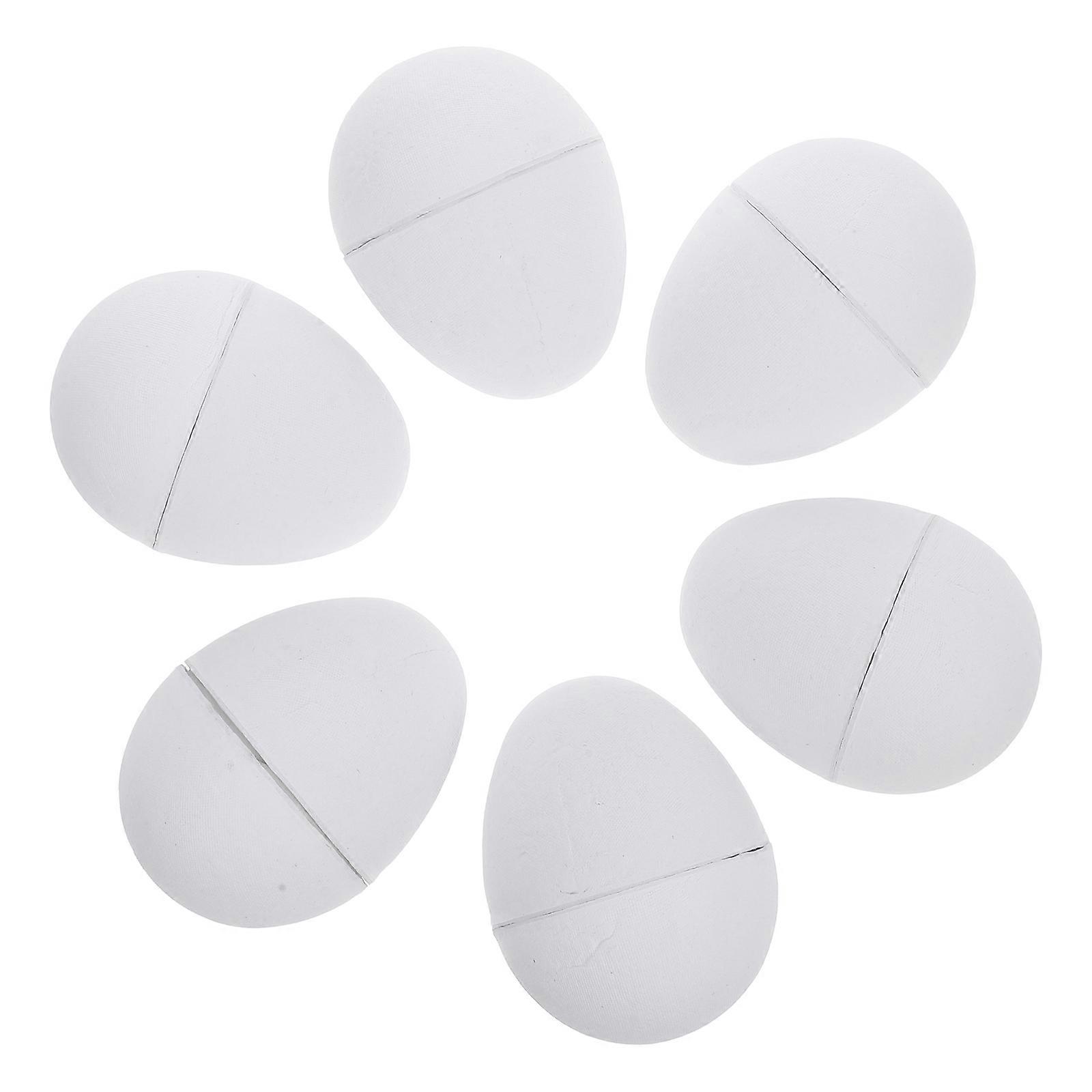 Versatile Use 6Pcs White Blank Paper Eggs Ideal For Kids Crafting Activities For Easter Party 8X5.5X5.5CM