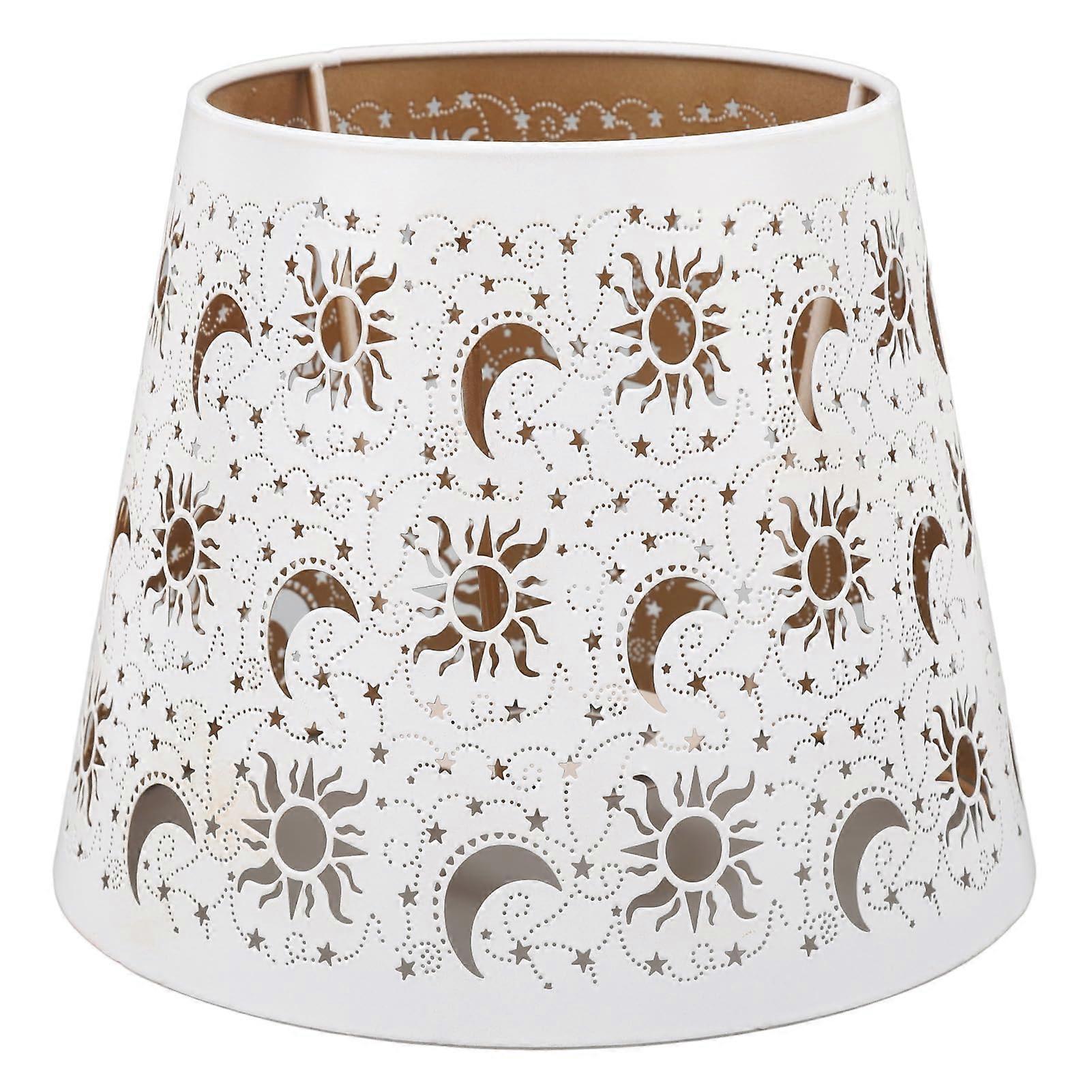Table Lamp Shade Metal Lampshade with Sun Moon Star Cutout, Artistic Shadow Projection for E27/E26