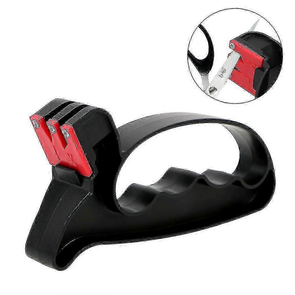 Sharpening stone, handheld scissors blade sharpener, 2-in-1 kitchen tool