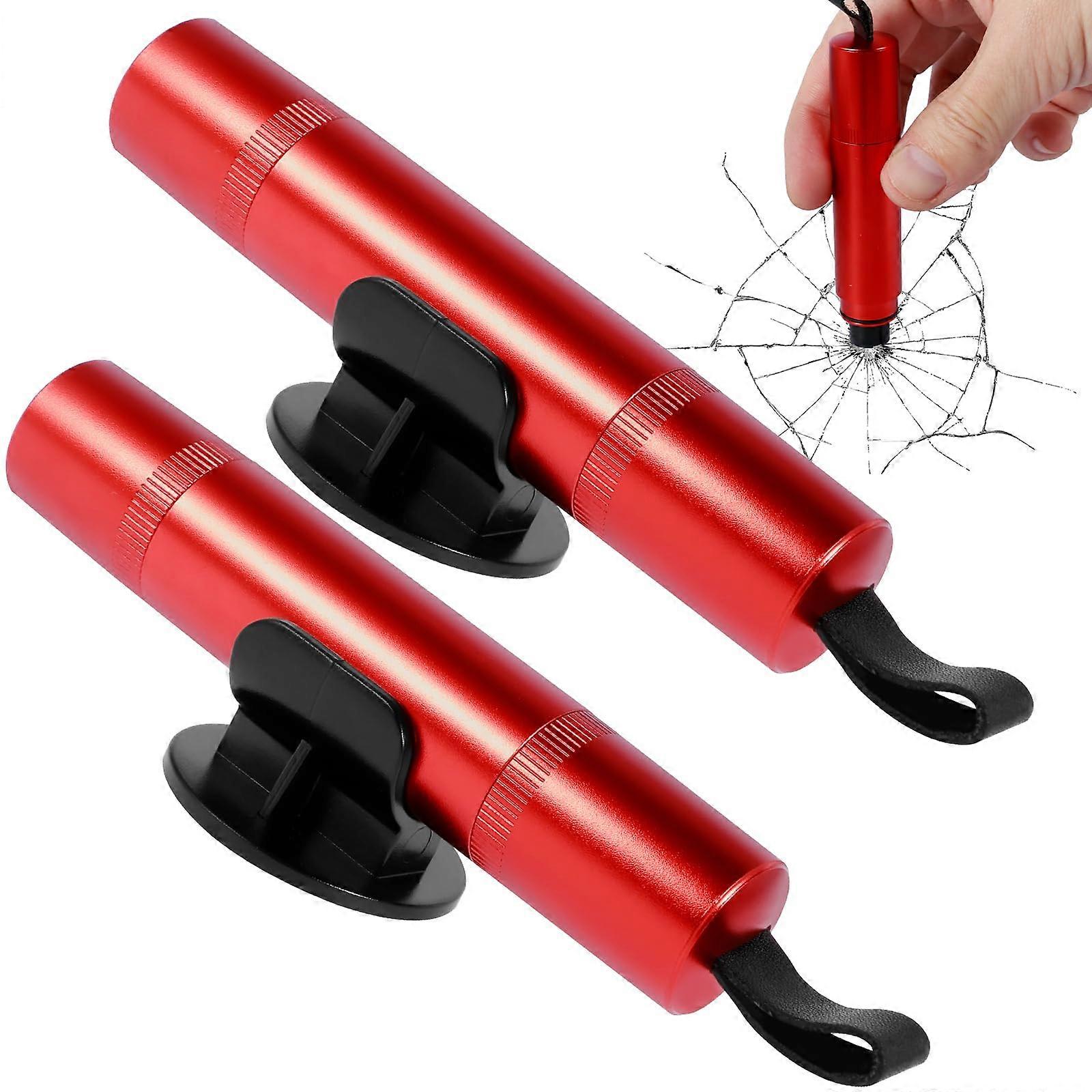 2 Pack Car Safety Hammer with Seatbelt Cutter, OnePress Window Breaker Emergency Escape Tool for Vehicles