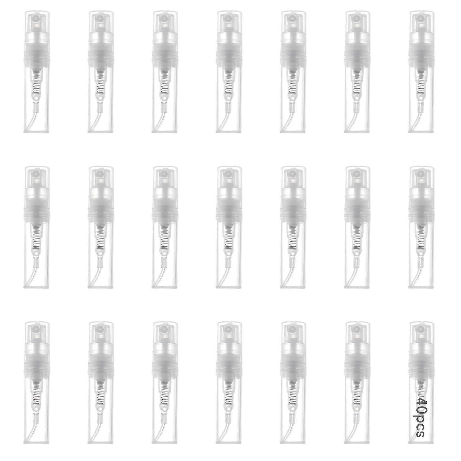 40 Pcs 2ml Clear Travel Spray Bottles Refillable Fine Mist Mini Perfume Atomizers Lightweight
