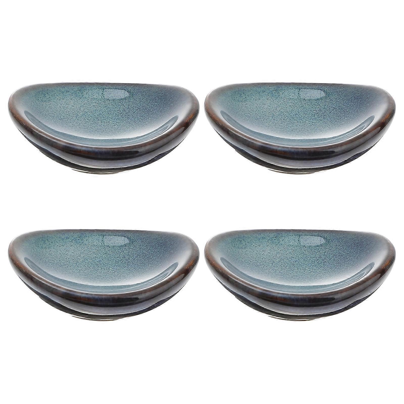 Blue Ceramic Chopstick Holders for Home Use 8Pcs Functional Cutlery Rest