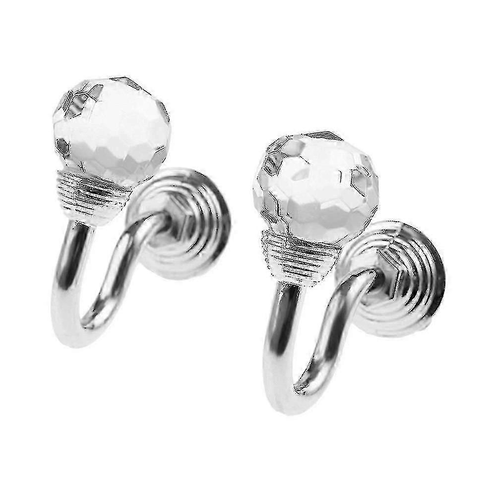 2 X Crystal And Chrome Tie Back Hooks - Ideal For Designer Fabric Curtains