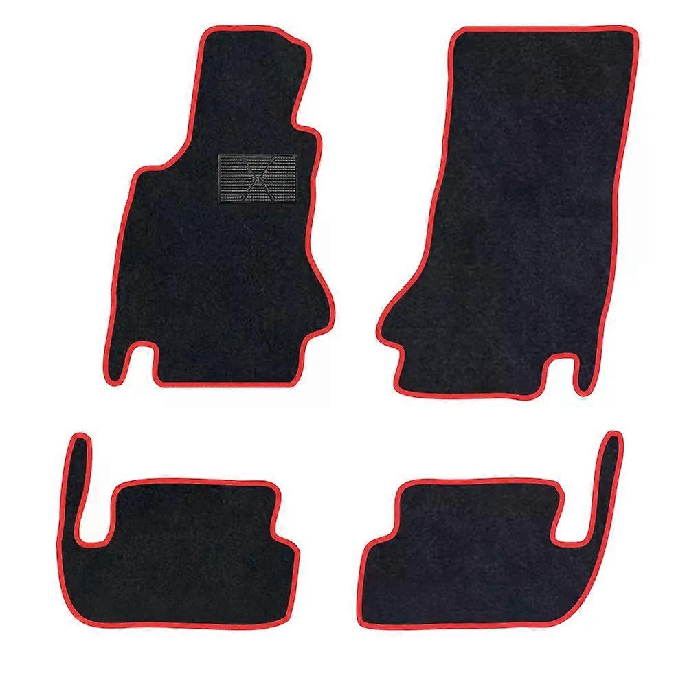 Car Floor Mat For Bmw 6 series 20032010 E64 Convertible  Polyester suede Anti Slip black Backing red Binding Trim Edge