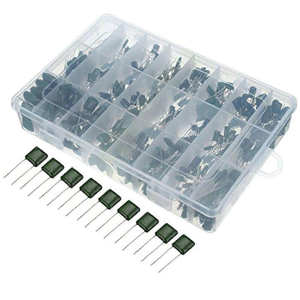 660Pcs 24 Values 100V 2A221-2A474 Polyester Film Capacitor Assortment Pack Kit