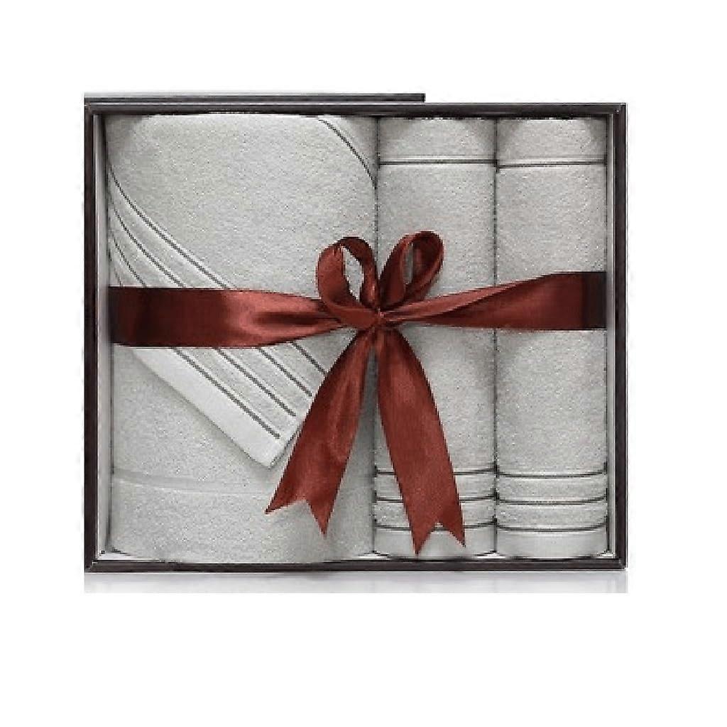 Cotton Bath Towel Set of 3 Gray – Soft Absorbent Luxury Towels with QuickDrying Plush Texture