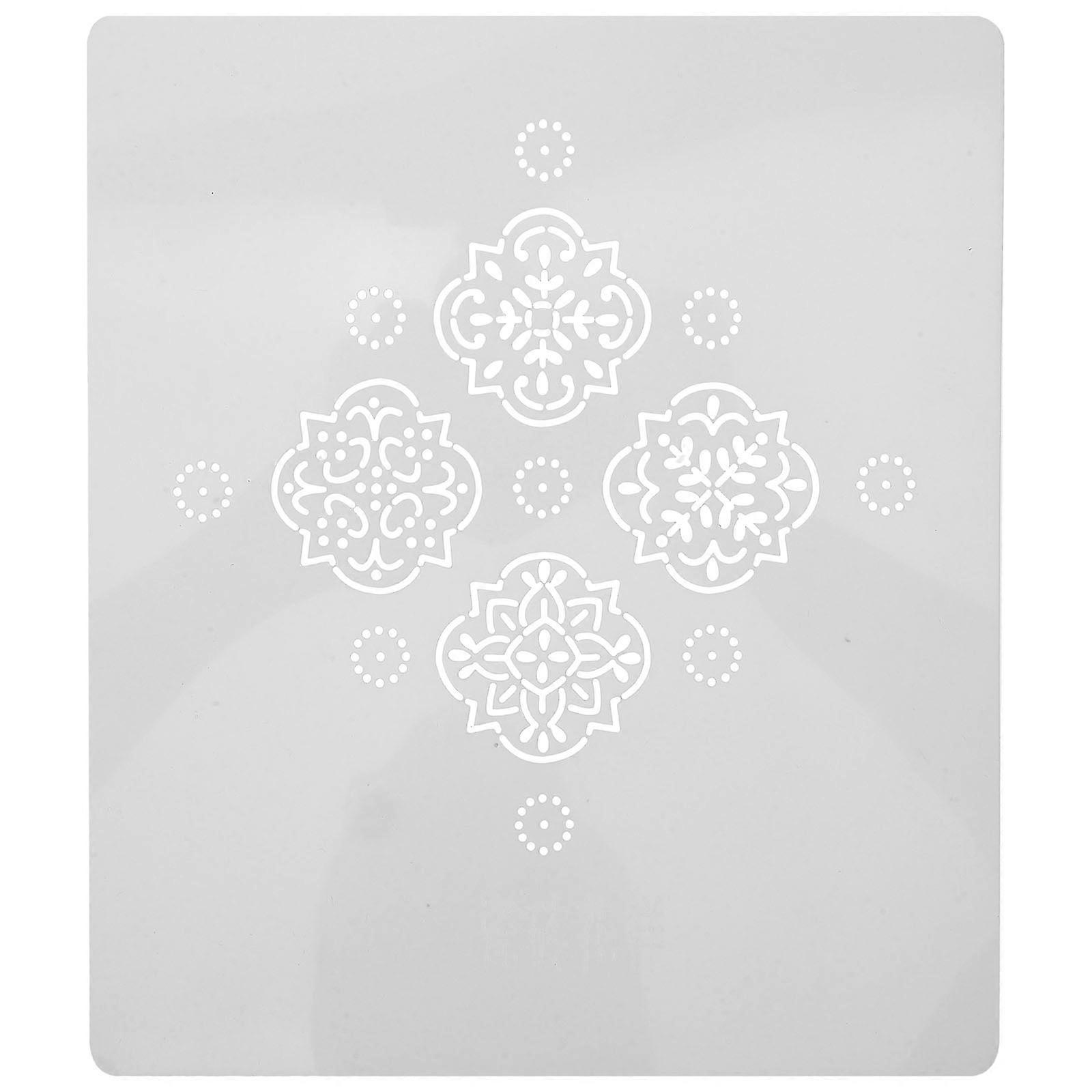 White Patchwork Stencil for Sewing with Quilting Template Sheet