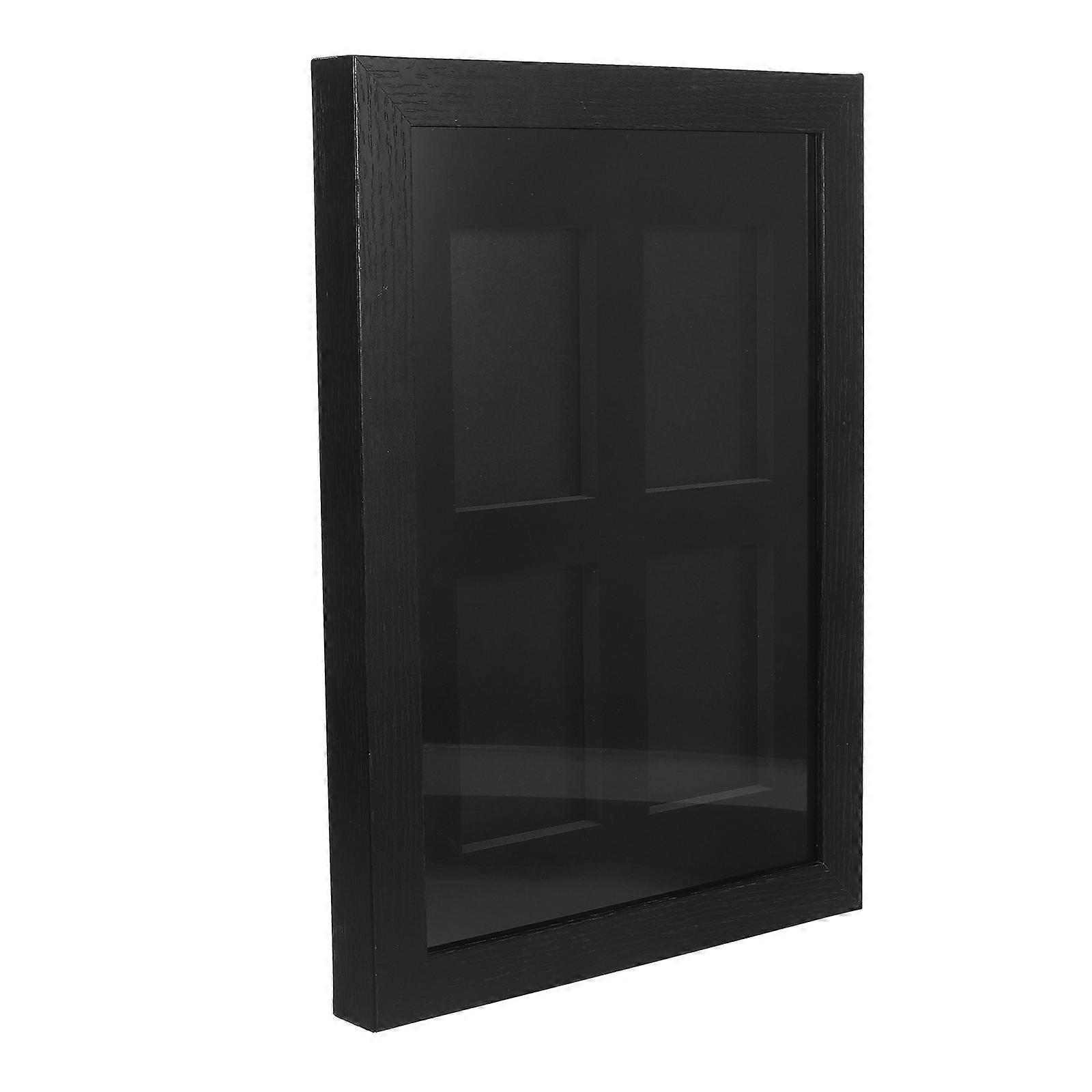 Trading Card Display Stand for Home Made of Wood and Acrylic Black Color Protects Cards from Damage 4 Card Holder Size