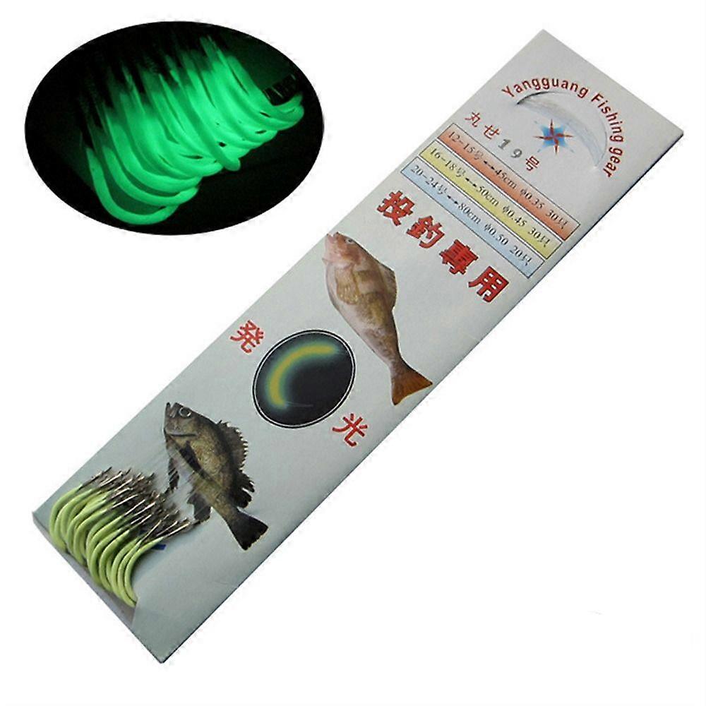 Hame?on de p��che lumineux barbel�� Pesca en acier �� haute teneur en carbone 12-28 #   Hame?on de p��che simple �� manivelle avec ligne, poisson