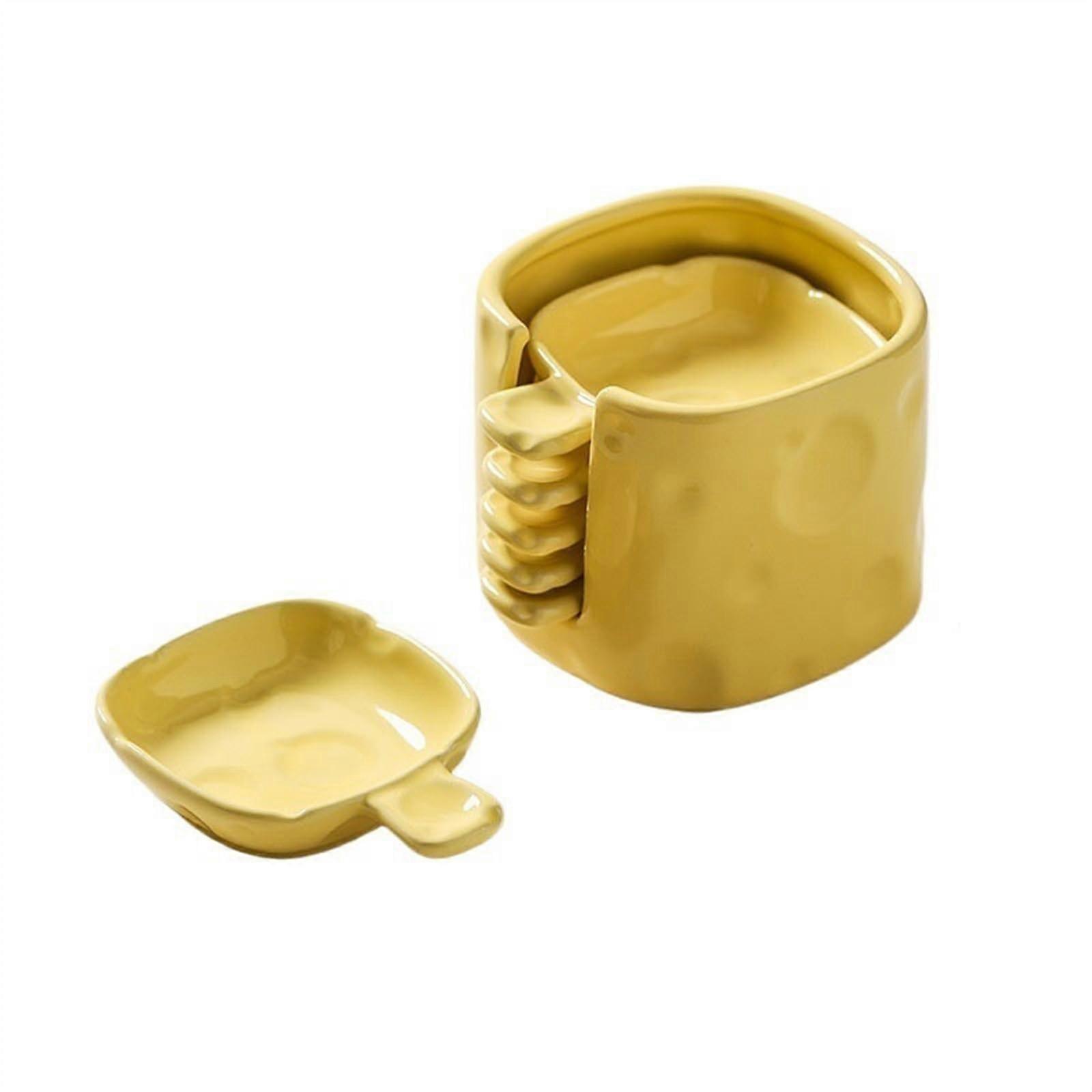 Ceramic Sauce Dish Set with Handles, Stackable Dipping Bowls for Kitchen and Condiment Serving