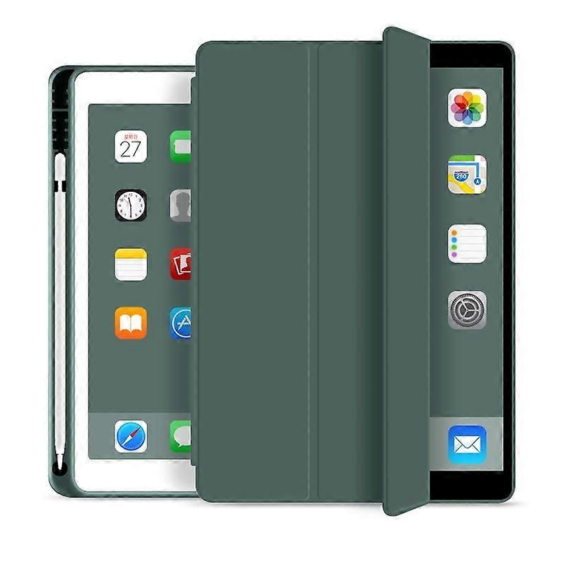 Stylish Case For Ipad Mni4/5 Dark Green Fine Grain Back