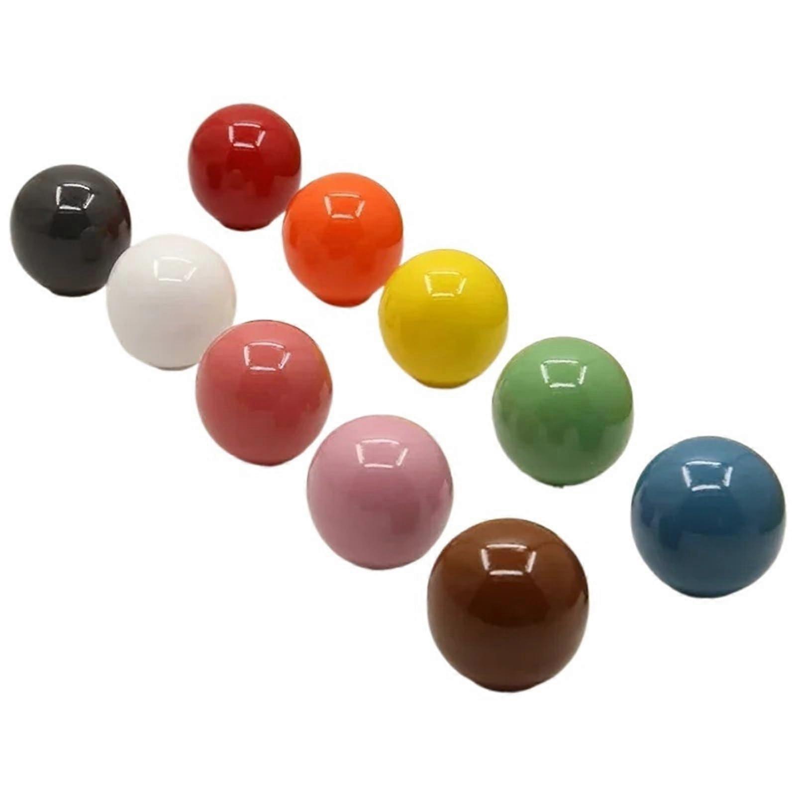 Colorful Round Ceramic Cabinet Knob with Spherical Grip, Single Hole Decorative Drawer Pull 1Pcs