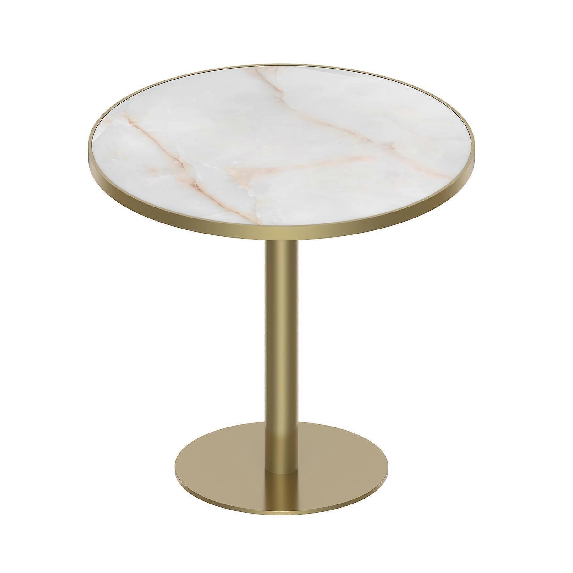 Round Marble Dining Table 31.5 Inch Tulip Pedestal Luxury Pattern for 24, Small Modern Kitchen Use