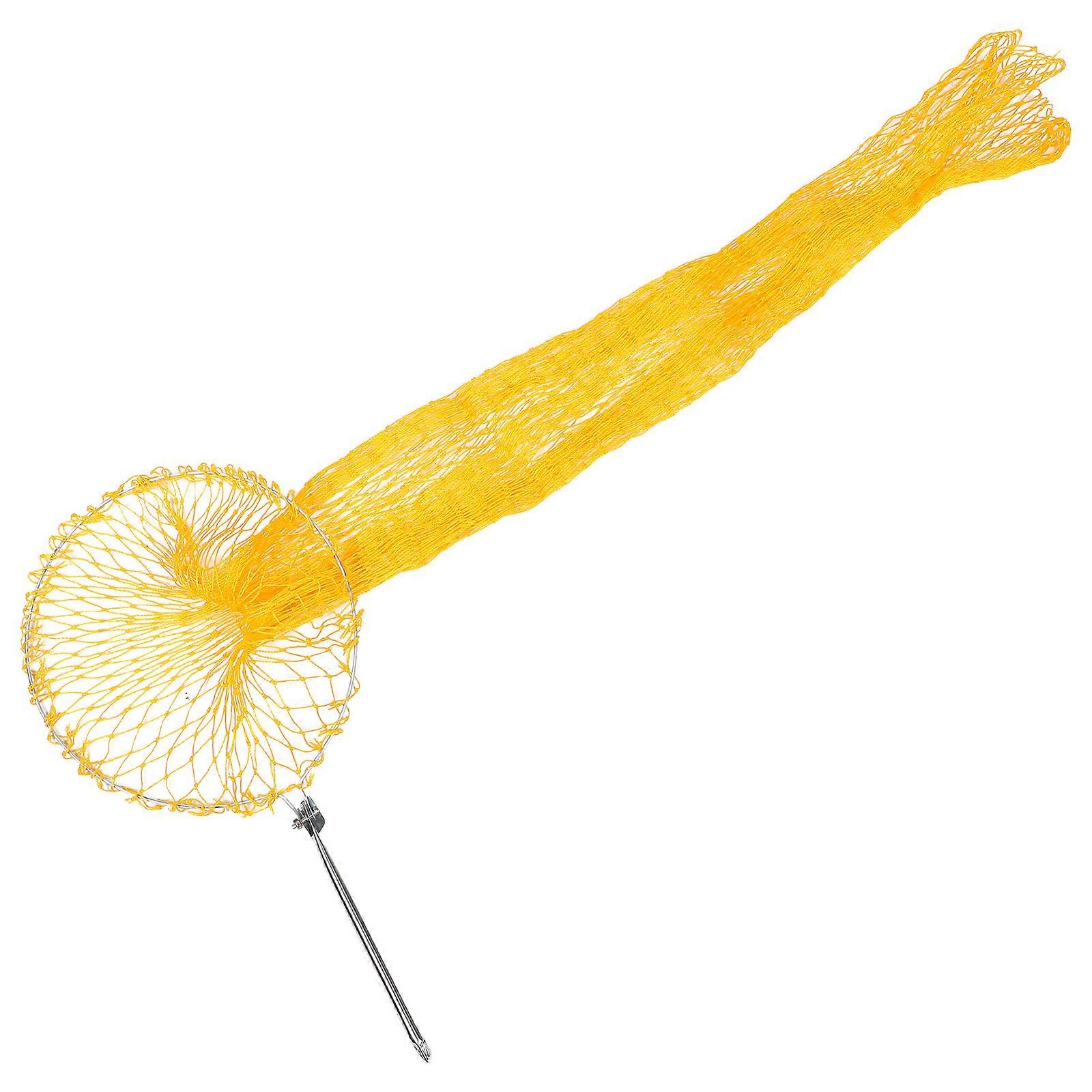 Fish Net Simple Flat Bottom Drawstring for Fishing 18-Strand Durable Orange