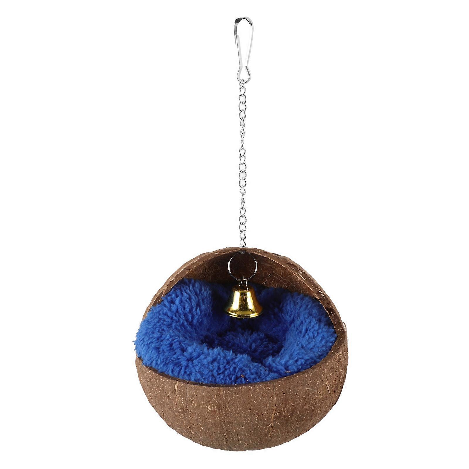 Natural Coconuts Shell Bird Nest for Decor 1Set Hanging House with Warm Pad