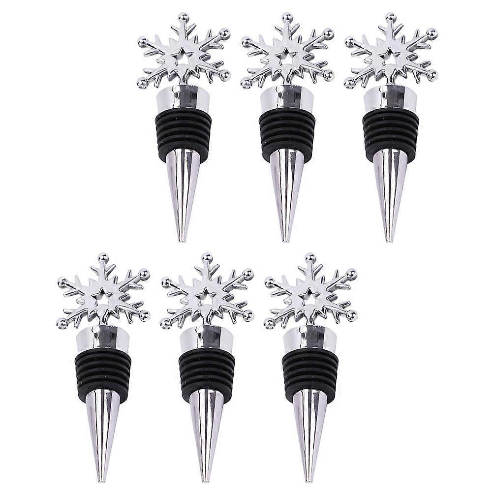 Stoppers Stainless Steel Snowflake Shaped Stoppers for Use 6Pcs