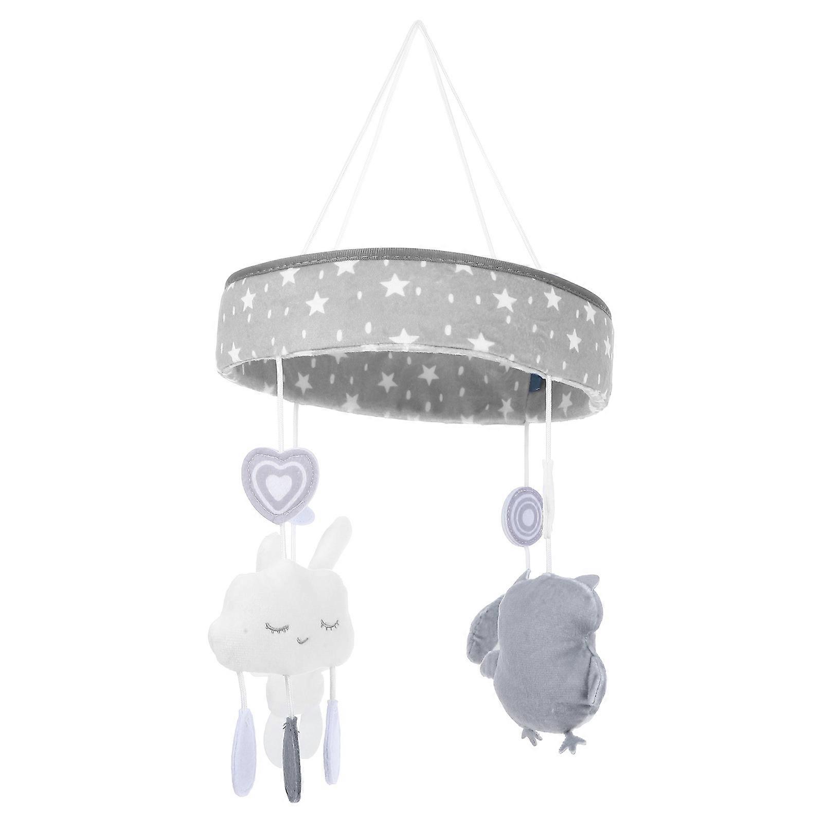 Nursery Mobile Hanging Toy for Playing Grey Plush