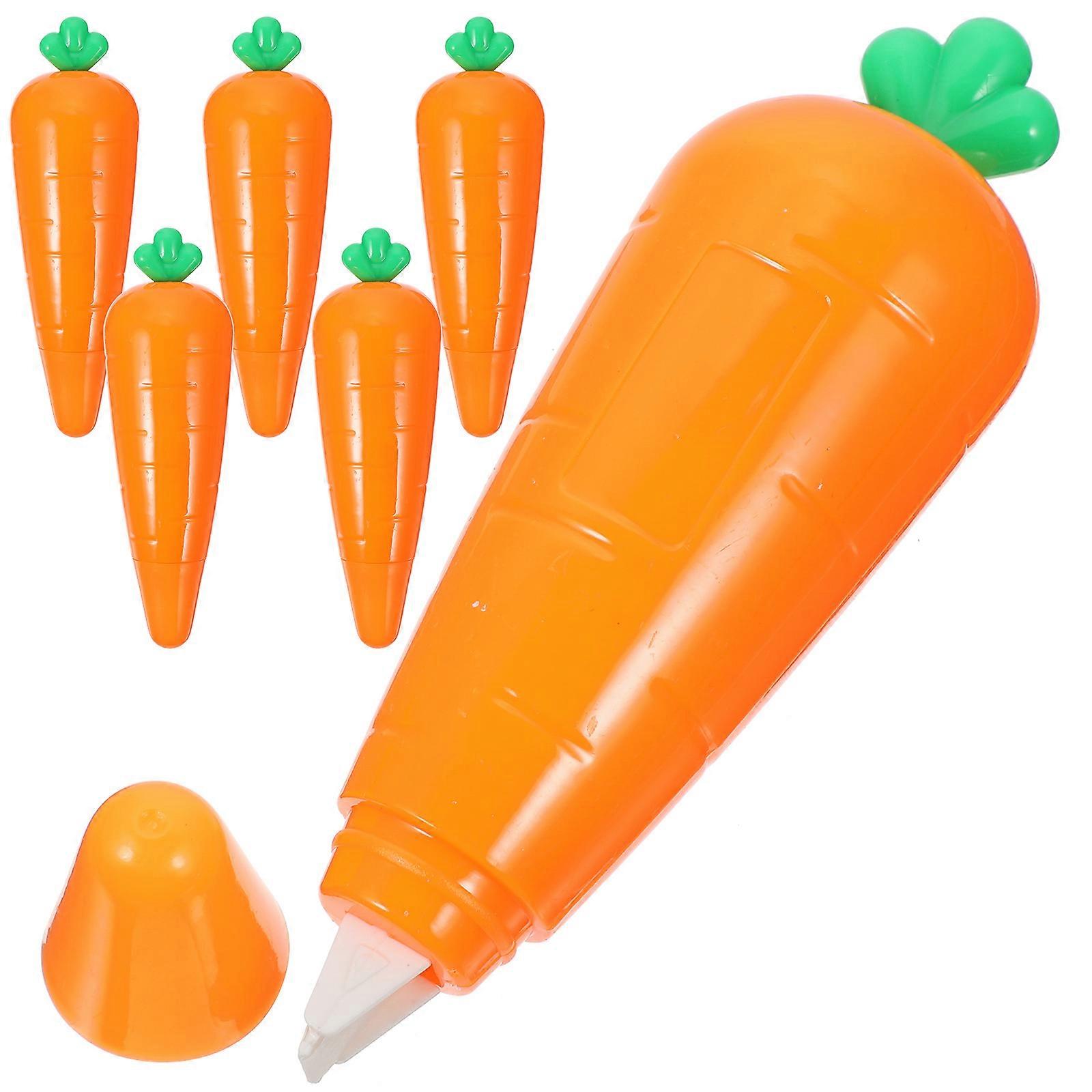 Students Correction Tape Carrot Shape School Correction Tape for Correcting 6Pcs