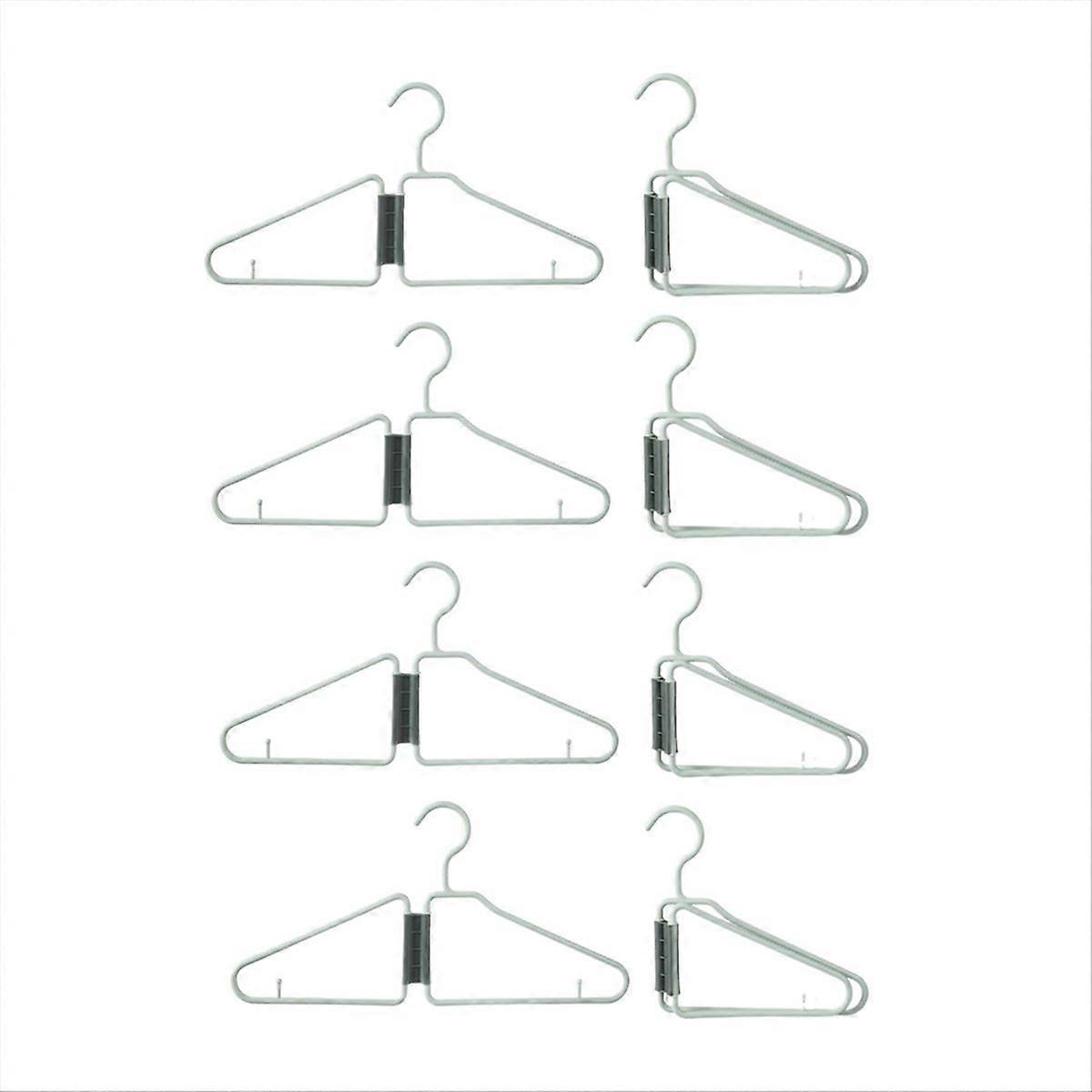8Pcs Foldable Hangers, Plastic Foldable Hangers, (Green)
